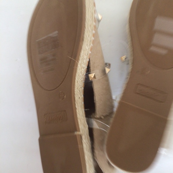 BAMBOO CLEAR STRAP GLADIATOR ROCKSTUD ROPE SANDALS SIZE 8.5 NWT - Picture 8 of 14
